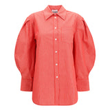 Striped cotton Shirt with balloon sleeves