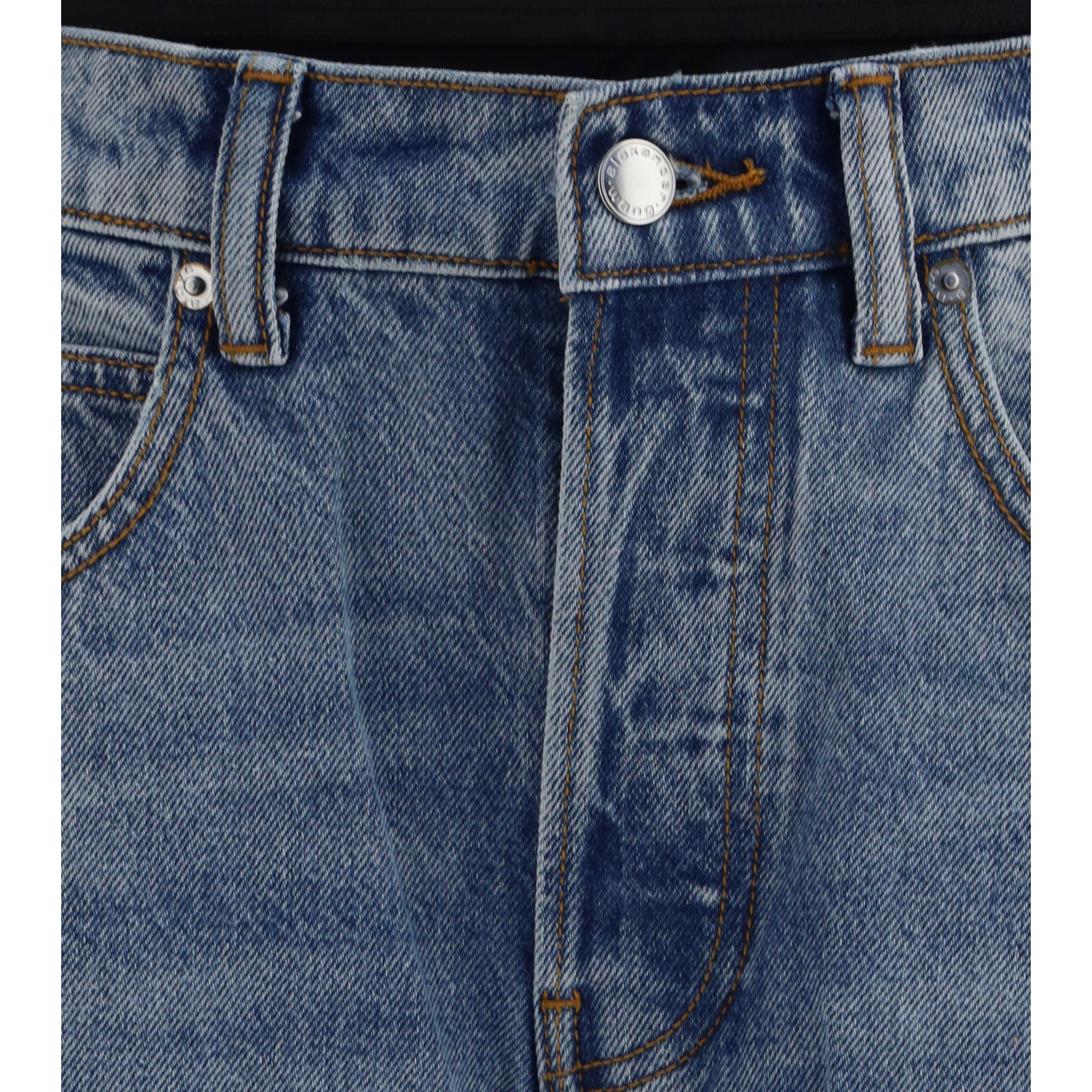 Layered belt logo-waist Jeans