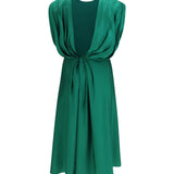 Midi silk Dress with twist detail