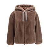 Hooded Jacket in eco-fur