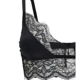 Satin soft-cup bralette Bra with lace