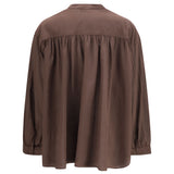 Brown Ruffled Shirt