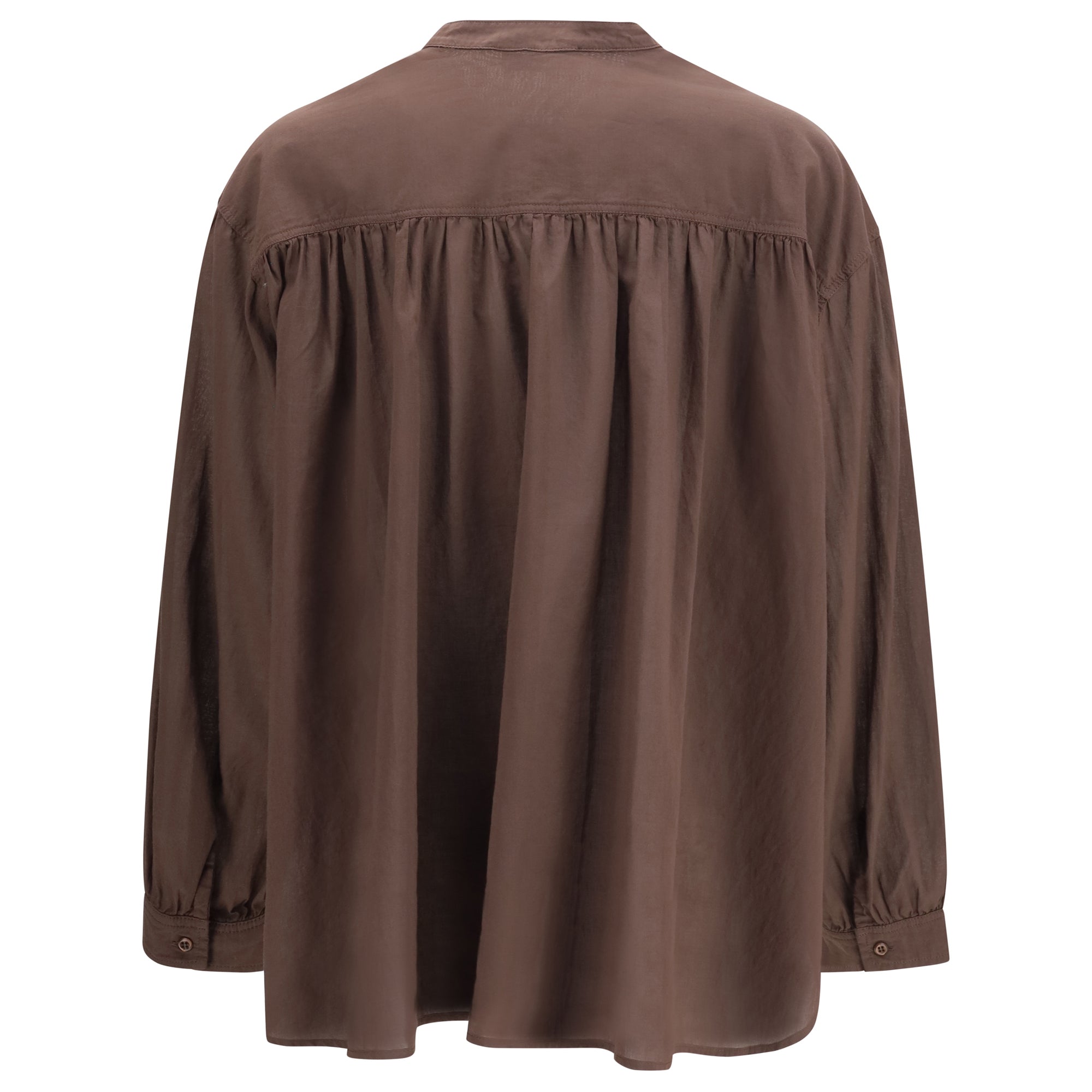 Brown Ruffled Shirt