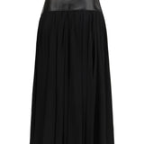 Skirt with leather belt