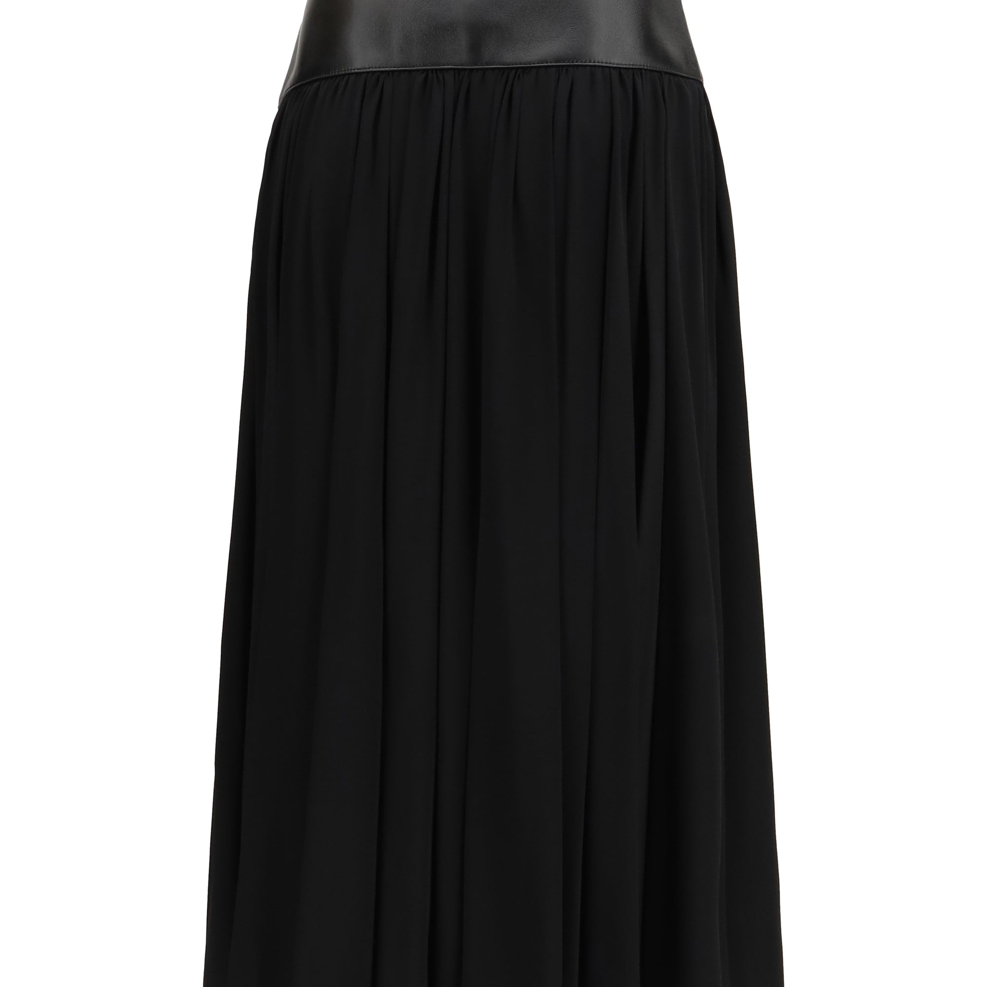 Skirt with leather belt