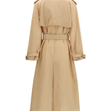 Double-breasted Trench in georgette bonded with silk chiffon