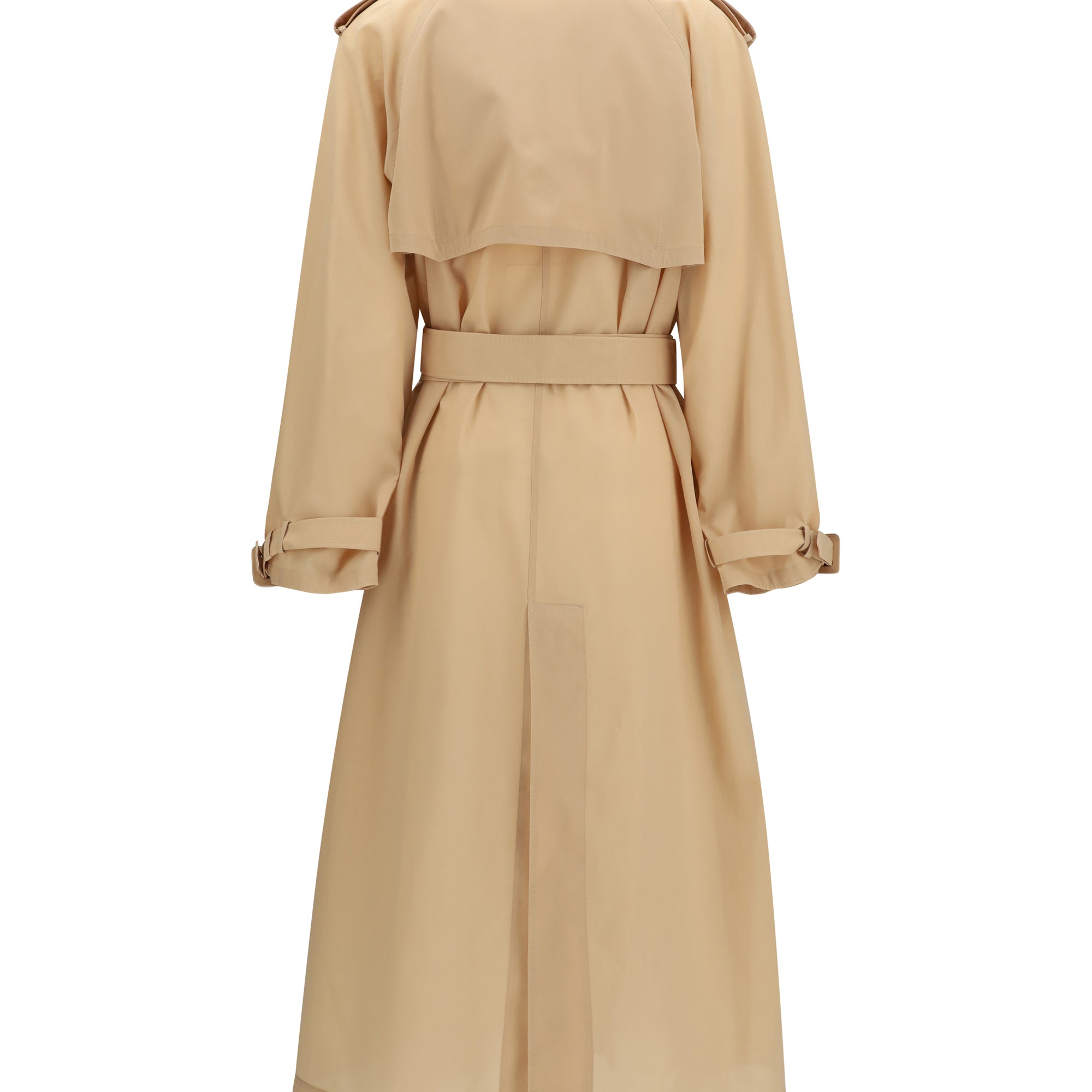 Double-breasted Trench in georgette bonded with silk chiffon