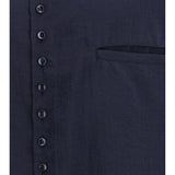 Washed silk Shirt with band collar