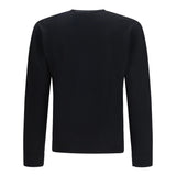 Sweater in virgin wool with intarsia V detail