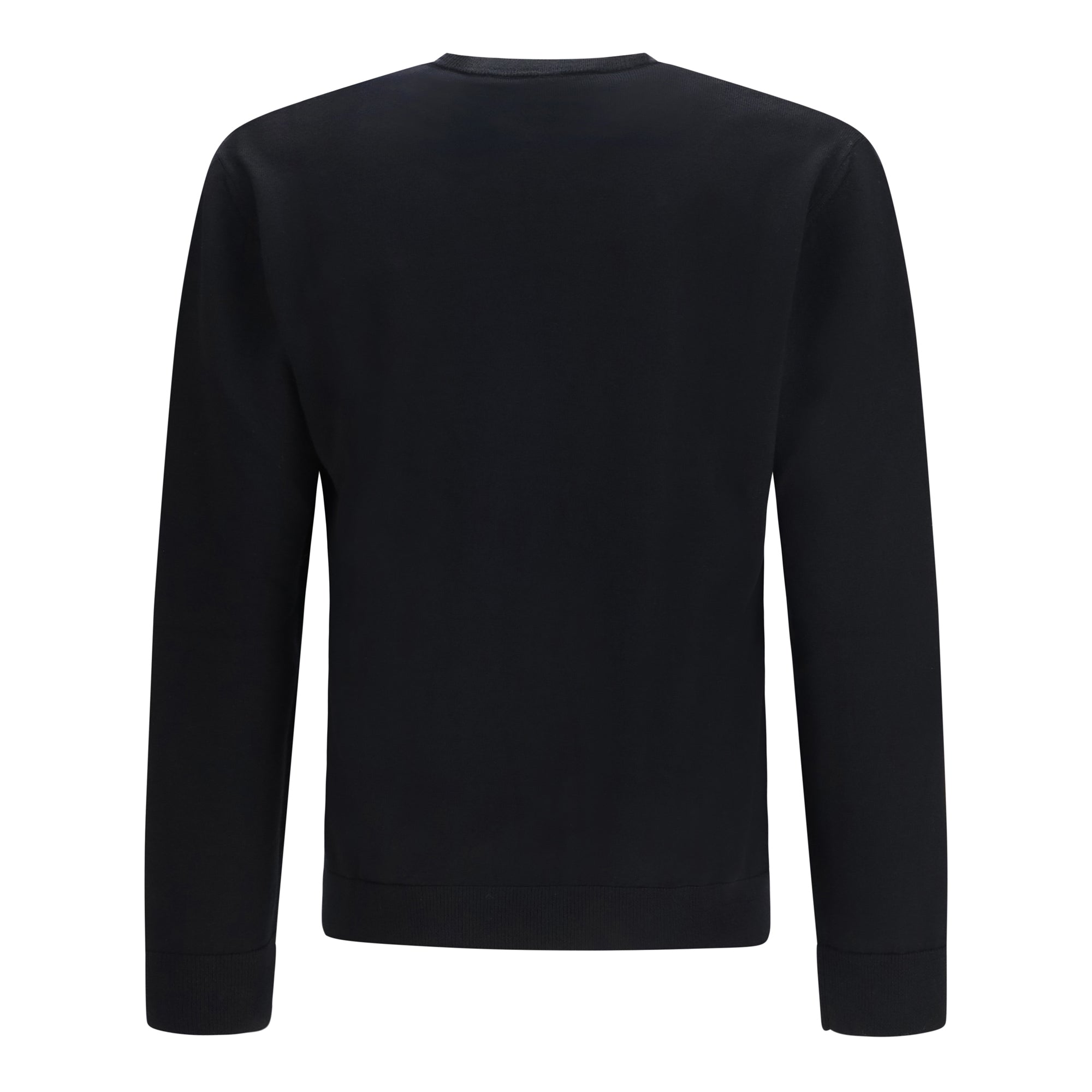 Sweater in virgin wool with intarsia V detail