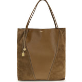 Spin Tote Bag in grenadine leather and suede