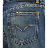 Distressed straight-leg cotton denim Jeans