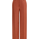 Wide-Leg Pants in linen with elastic waistband and belt loops