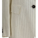 Single-Breasted pinstriped linen Blazer