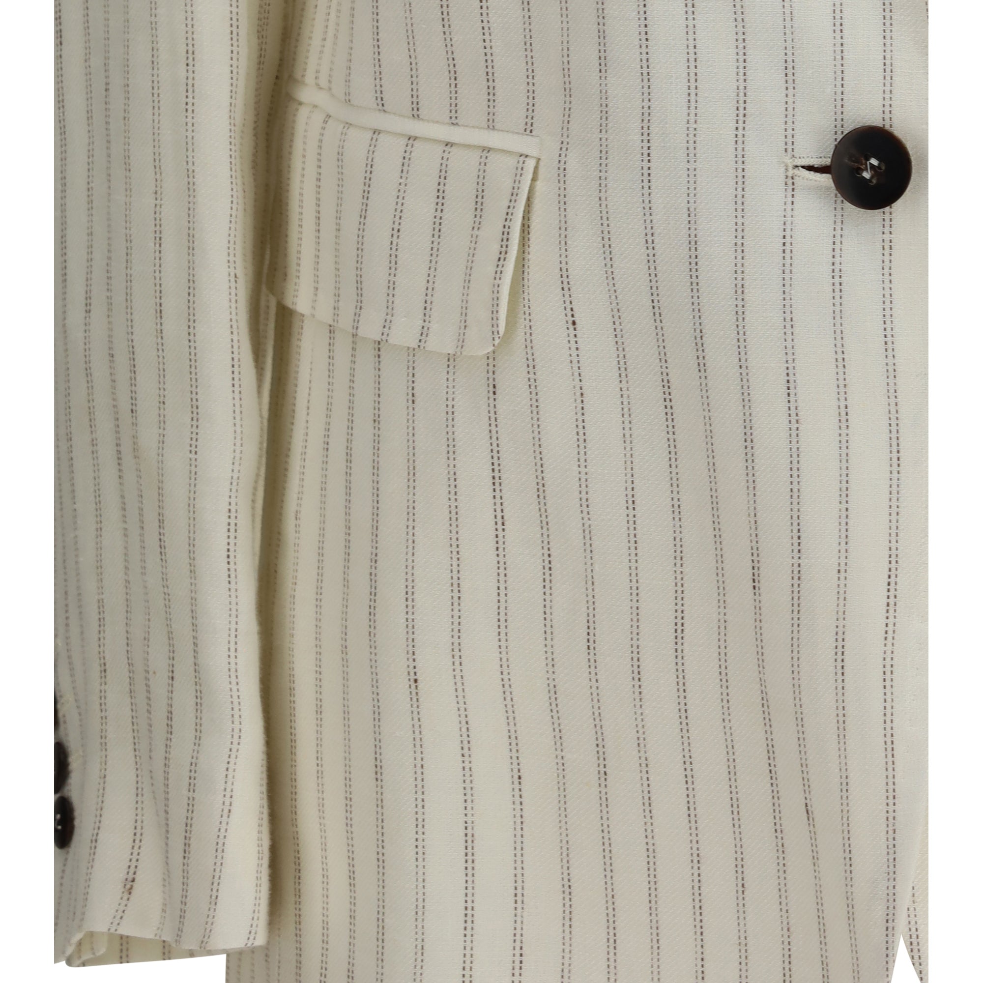 Single-Breasted pinstriped linen Blazer