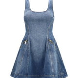 Denim flared mini Dress