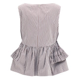 Striped ruffled peplum Top