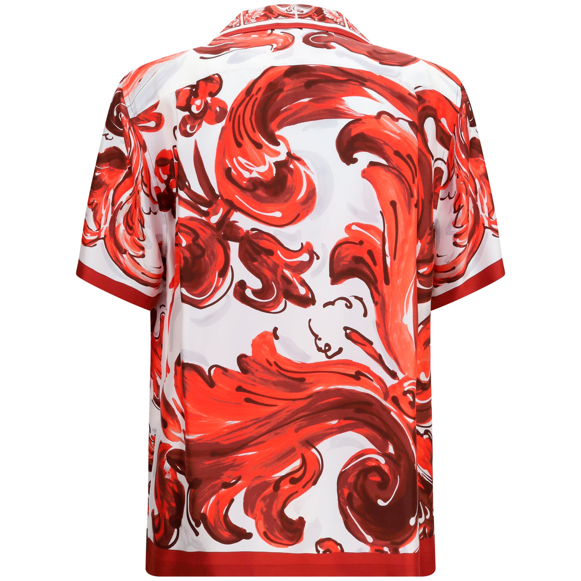 Maiolica print Hawaii Shirt in silk twill