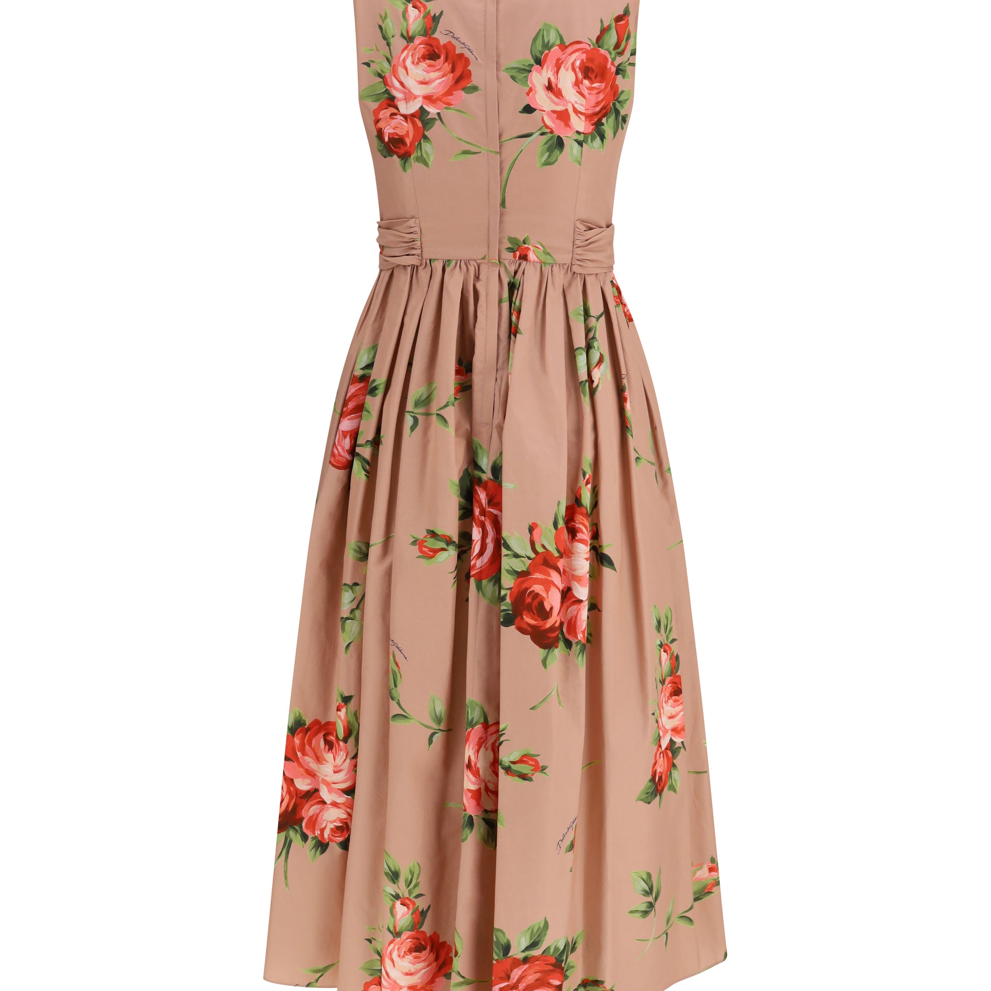 Cotton Dress with rose bouquet print