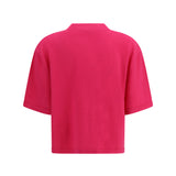 Cropped T-shirt with round neckline