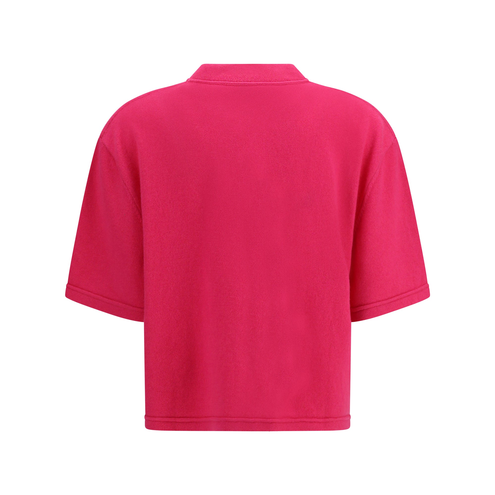 Cropped T-shirt with round neckline