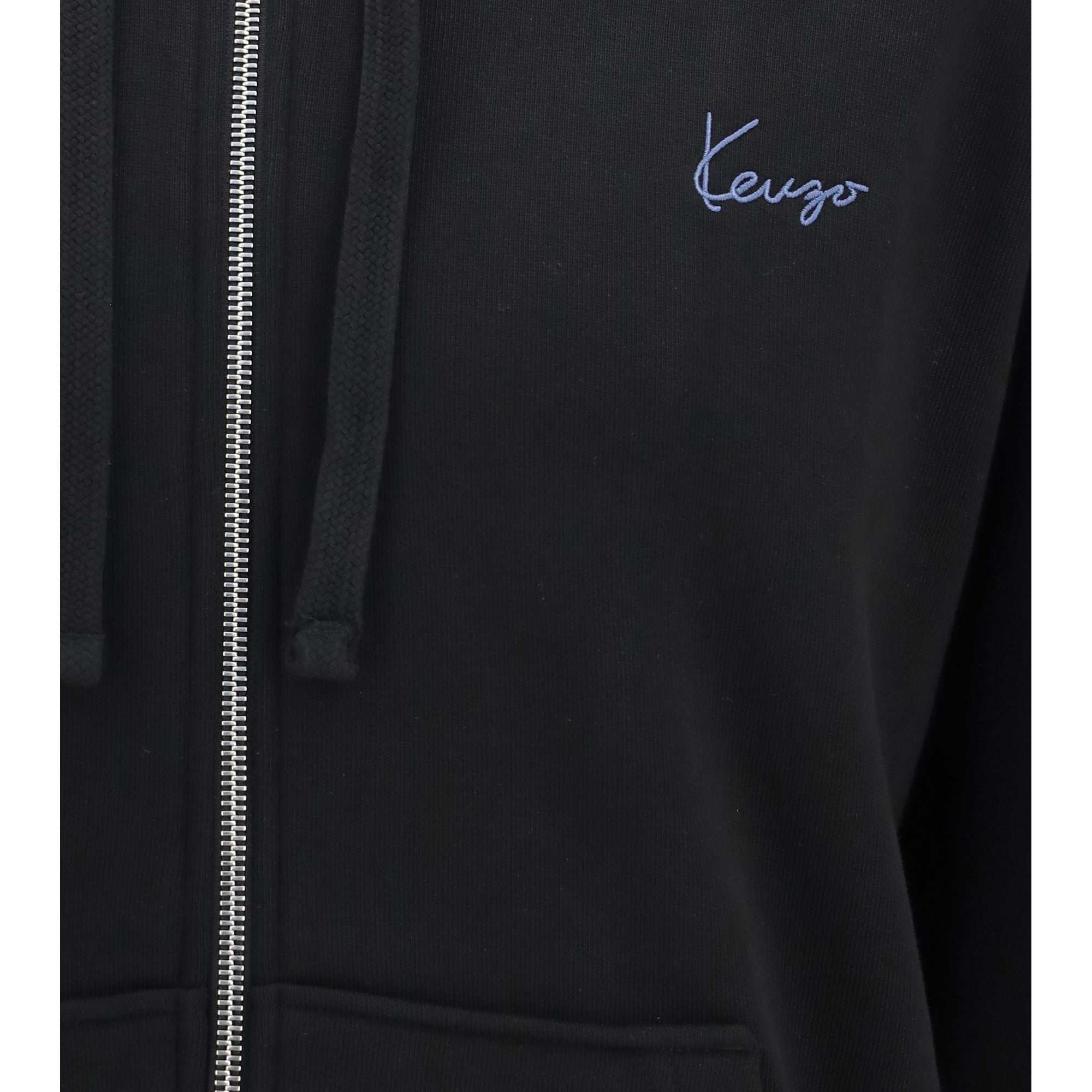 Kenzio Signature Embroidered Cotton Zip Hoodie