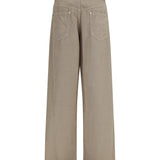 Straight-leg cotton and linen Pants