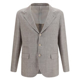 Deconstructed linen and wool chevron Jacket