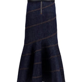 Denim midi Skirt with belt