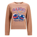 Cherry-print cotton Sweater