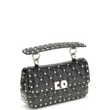 Rockstud Spike mini Top Handle Bag in nappa