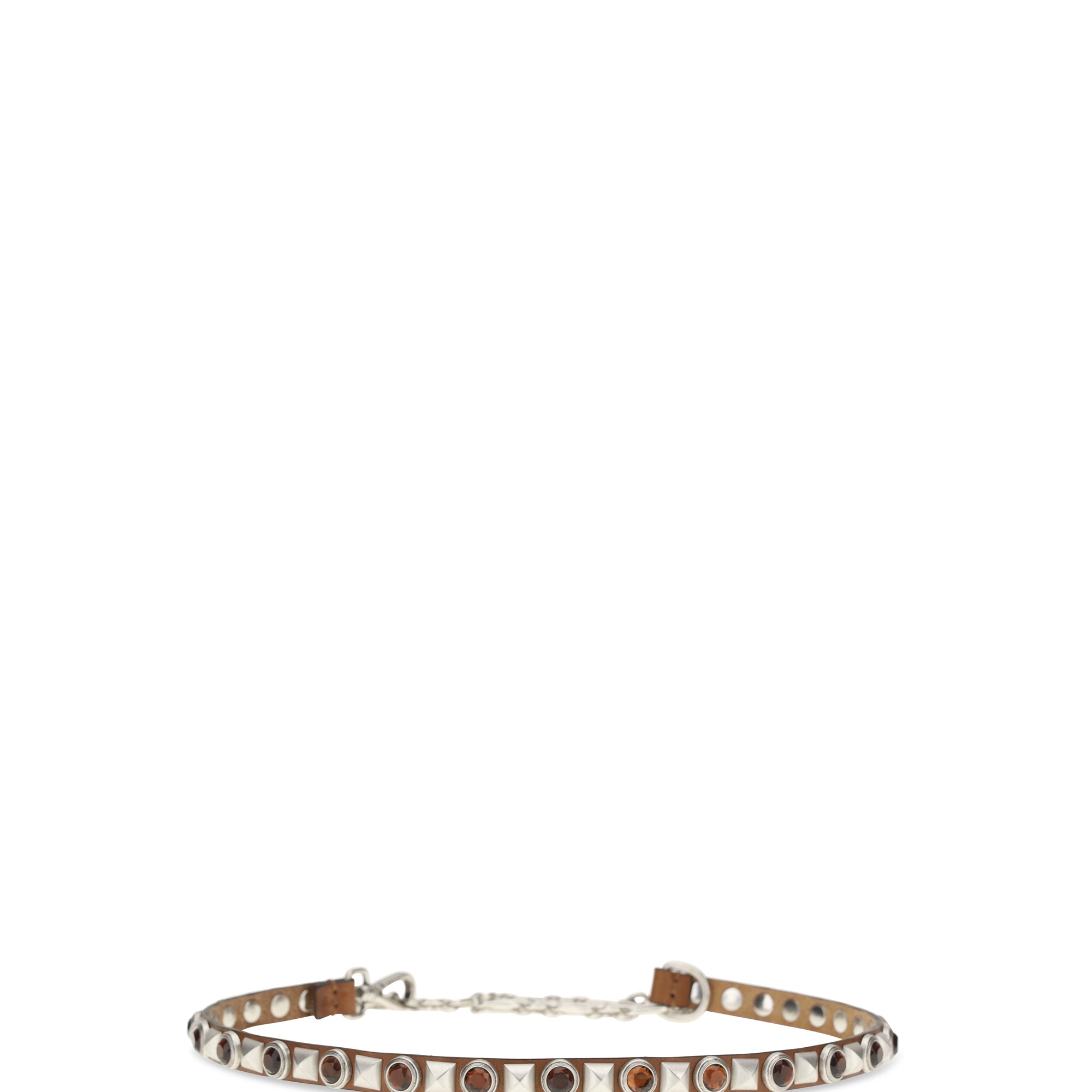 Leather Belt with jeweled studs