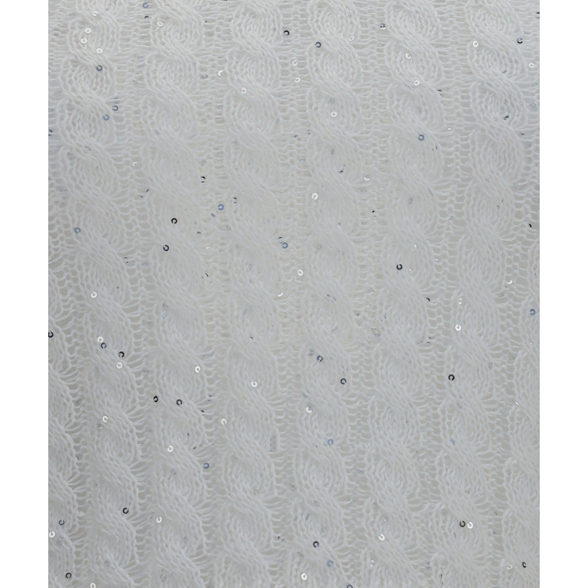 White linen knit Tank Top with sequins