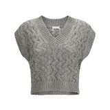 Silk blend sequined Vest