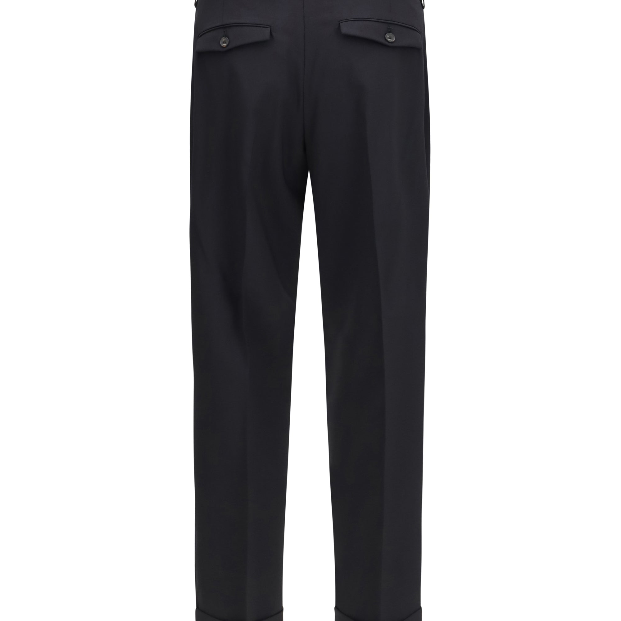 Carrot fit single pleat Pants in virgin wool