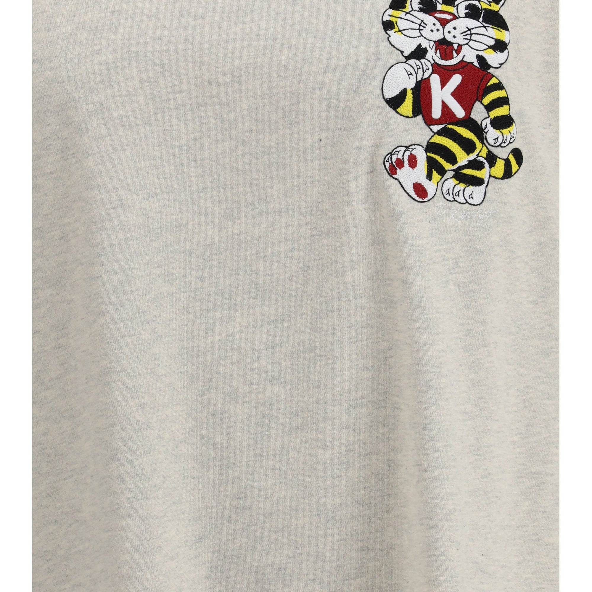 Wild Tiger motif embroidered on the chest oversized T-shirt