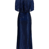 Midi Dress with cape sleeves and crystals