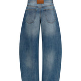 Layered belt logo-waist Jeans