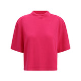 Cropped T-shirt with round neckline