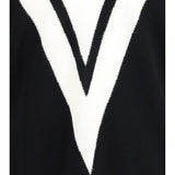 Sweater in virgin wool with intarsia V detail