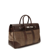 Travel Bag in leather and fabric