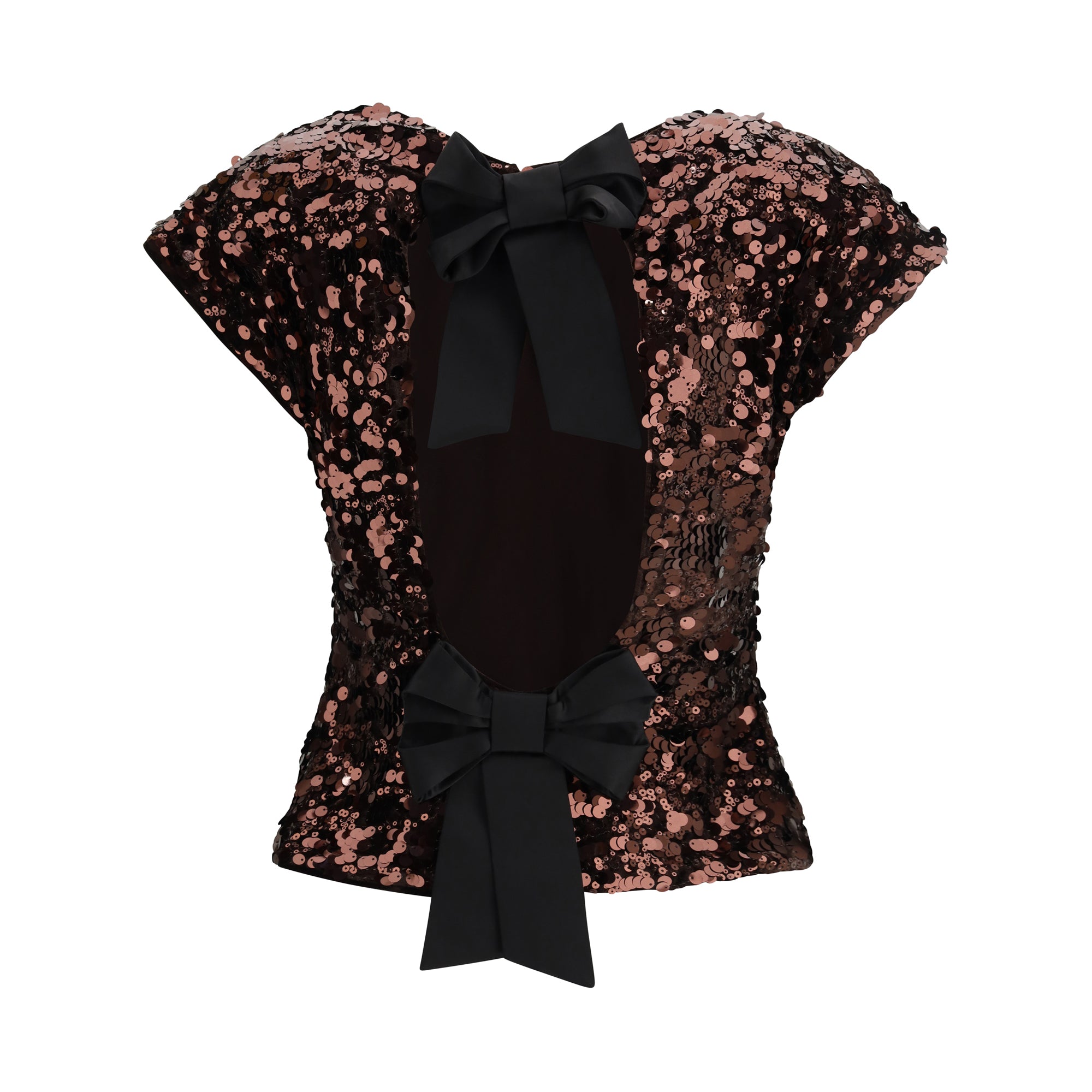 Sequin Top with bow back