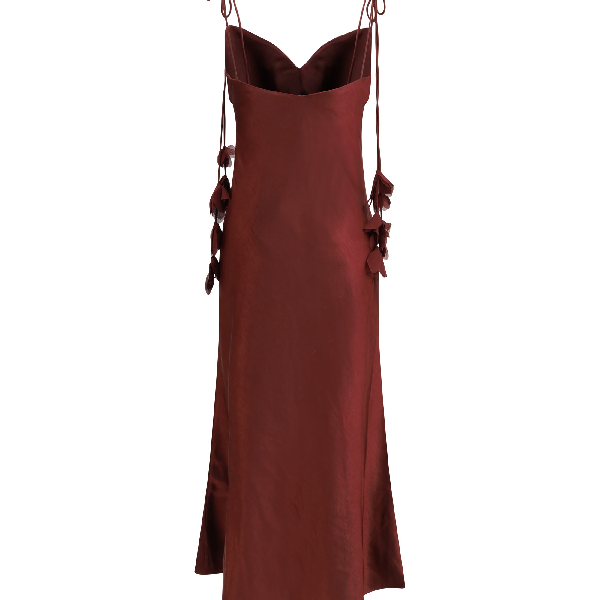 Satin flower midi Dress
