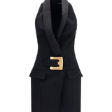 Grain de poudre belted Dress