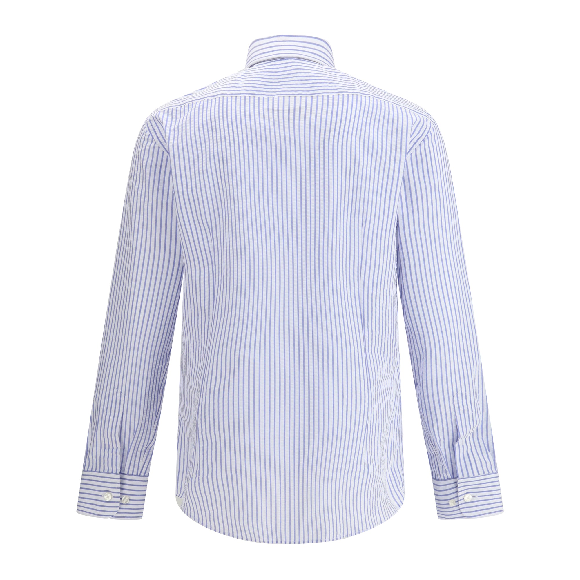 Striped cotton Shirt with an embroidered Pegaso logo on the chest