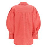 Striped cotton Shirt with balloon sleeves