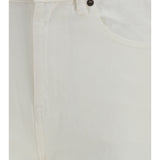 T Monogram Contrast Cuff Straight-Leg Jeans
