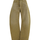 Wide-leg Jeans with back belt