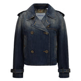 Cropped double-breasted denim Jacket