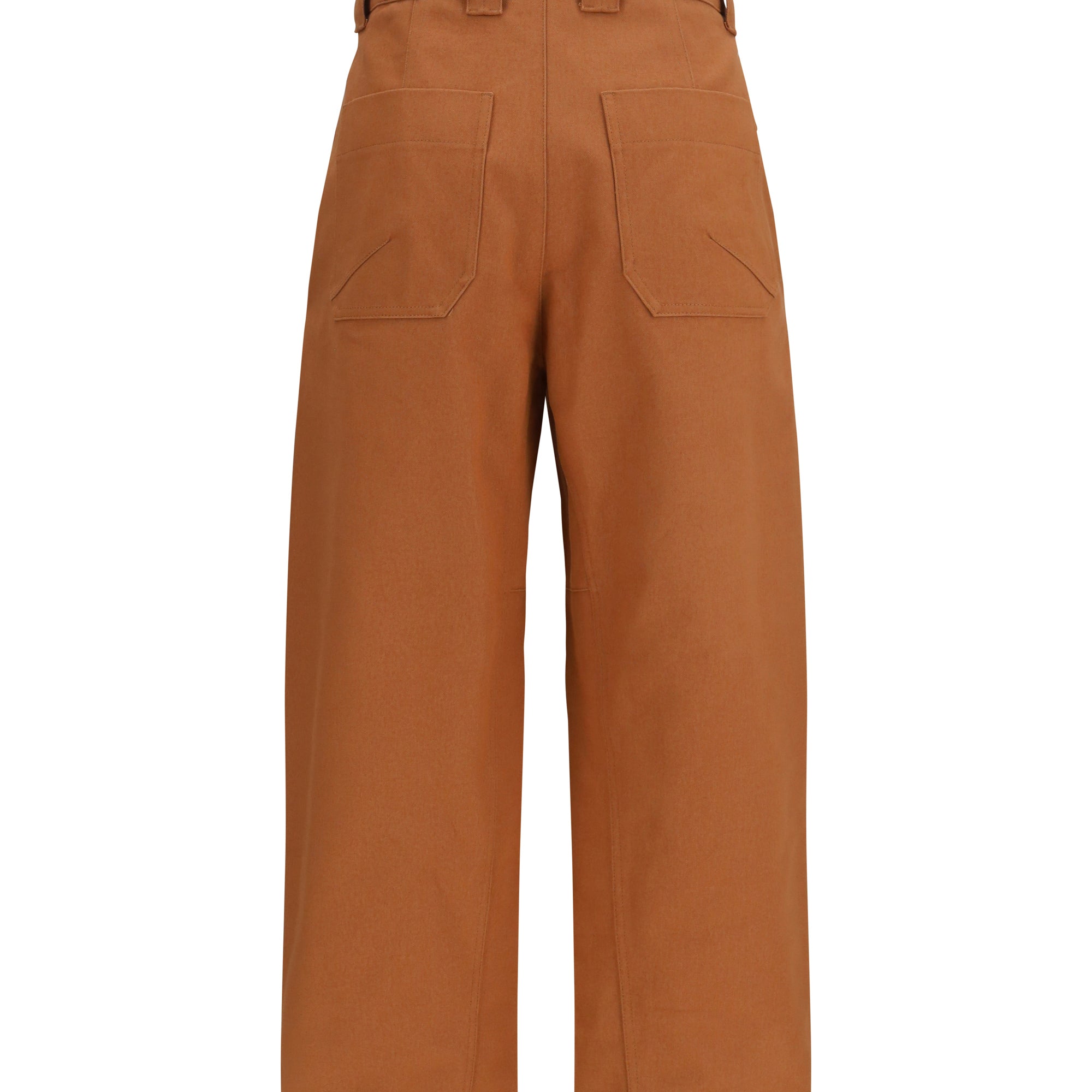 Cotton canvas barrel-leg Pants